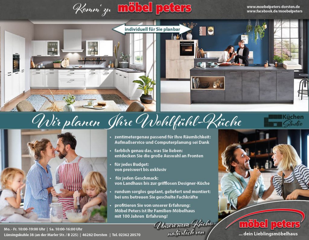 Angebote Küchen - Werbung aus der Tageszeitung Möbel Peters
