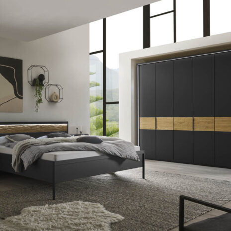ACAPULCO_12_Graphit-D.,Abs.Riffholz_DTS300cm,H236cm m.PPT+uml.Bel_Bett 180x200cm m.KT-Bel_Naka 1SK s