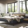 ACAPULCO_6_Graphit-D.,Abs.Riffholz_Bett 180x200cm m.KT+FT-Bel_Naka 1SK schwebend m.Paneel+Bel