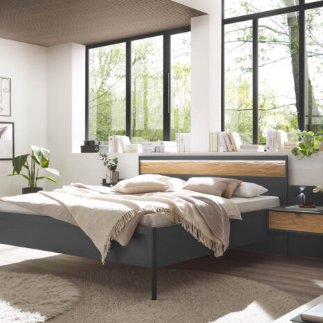 ACAPULCO_7_Graphit-D.,Abs.Riffholz_Bett 180x200cm m.KT-Bel_Naka 1SK schwebend m.Paneel+Bel