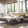 ACAPULCO_7_Graphit-D.,Abs.Riffholz_Bett 180x200cm m.KT-Bel_Naka 1SK schwebend m.Paneel+Bel