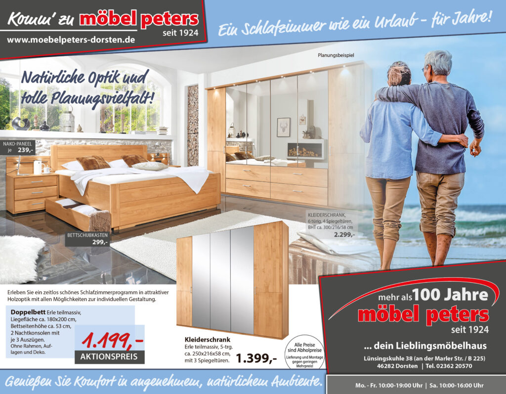 Schlafzimmer Möbel Peters in Dorsten Werbung